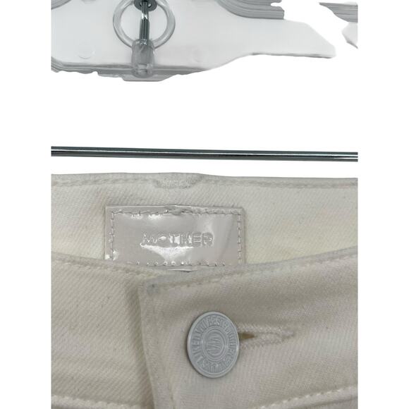 Mother Jeans The Hustler Ankle Fray Fairest Of Them All White Size 28 - Picture 9 of 13